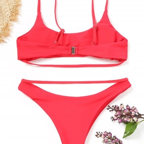 Strappy Red Zaful Bikini Set - Picture 2 of 4